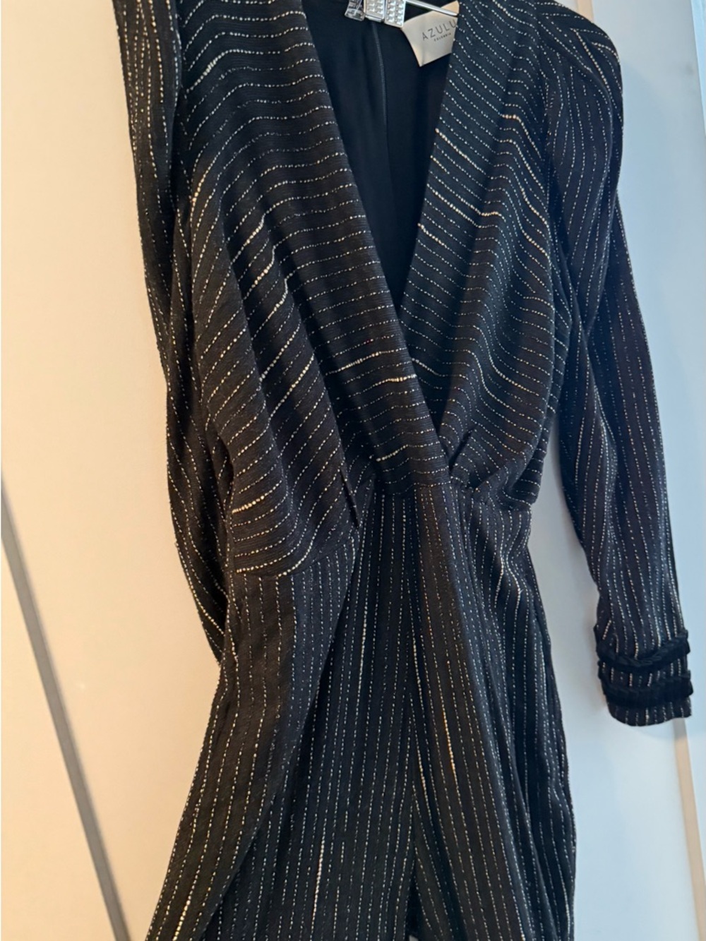 Azulu Black Textured Dusty Jumpsuit Blazer